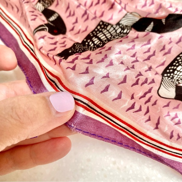 Rare Eleanor Paine Loon Printed vintage Scarf /wrap made in Japan w nature feel - Picture 14 of 14